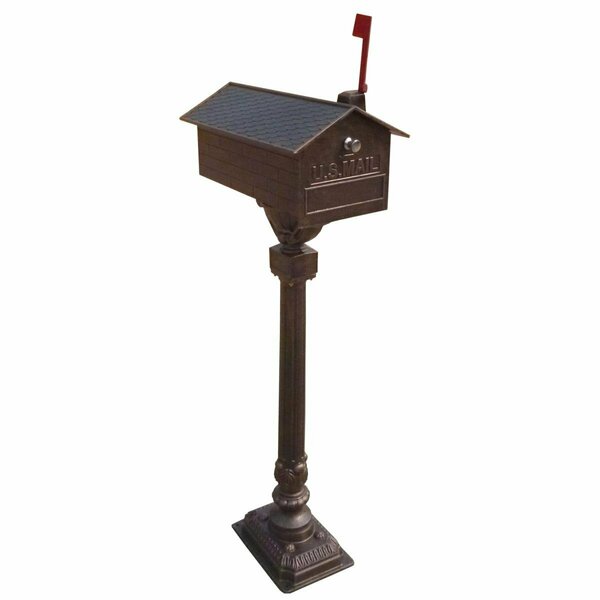 Oakland Living Oakland Living Weather Resistant Solid Heavy Cast Aluminum Bronze-Black Tall Mailbox Antique Bronze MAILBOX-1-AB